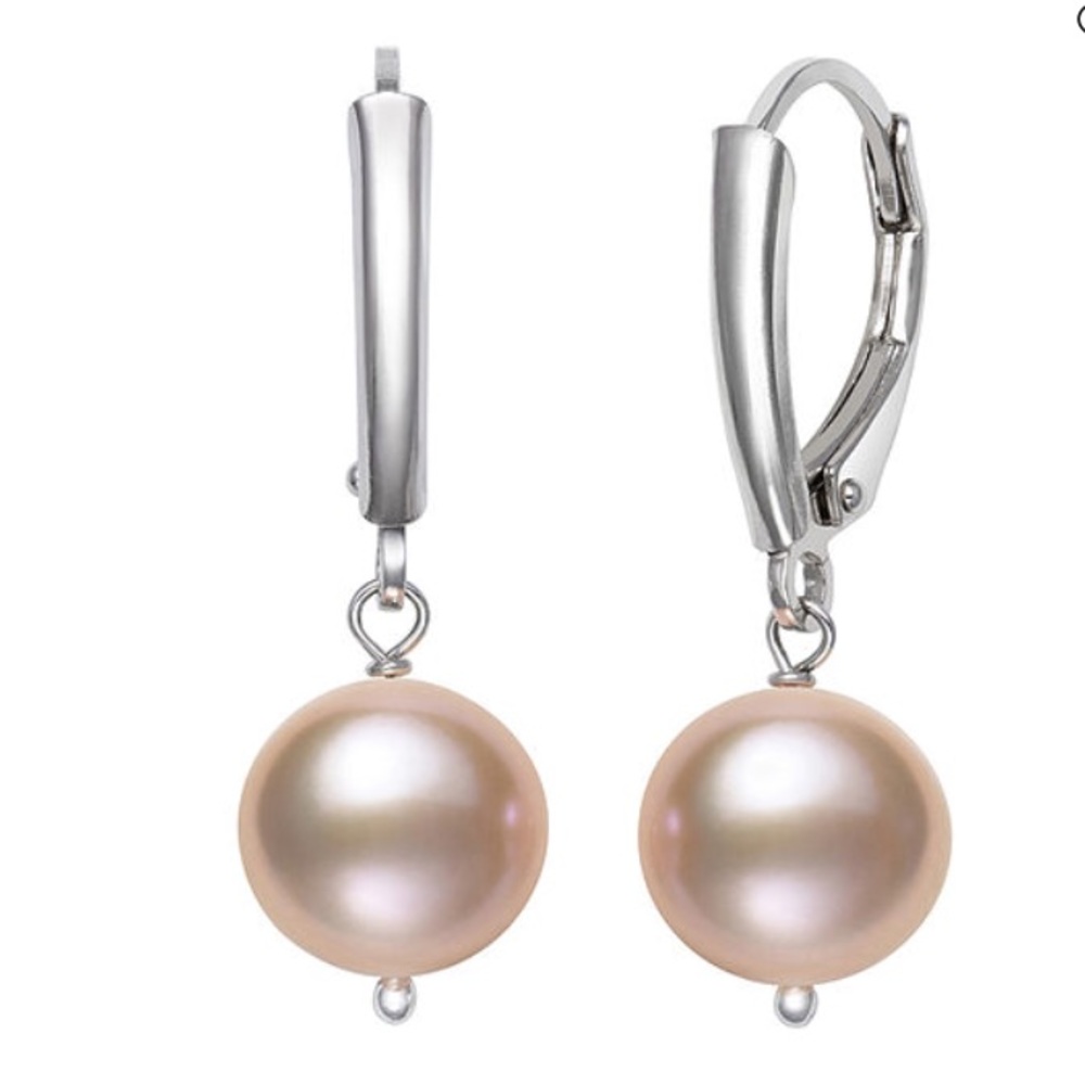 Pink Cultured Freshwater Pearl Drop Earrings